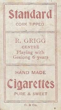 1908-09 Sniders and Abrahams Australian Footballers - Victorian League Players Series D #NNO Dick Grigg Back
